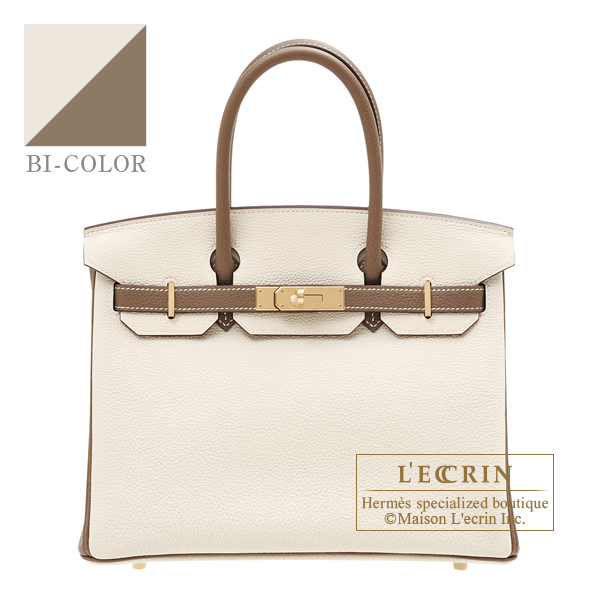 Hermes Birkin bag 30 Etoupe grey Togo leather Gold hardware