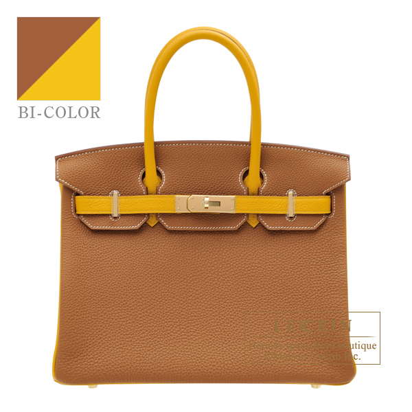 Hermes　Personal Birkin bag 30　Gold/　Jaune ambre　Togo leather　Champagne gold hardware