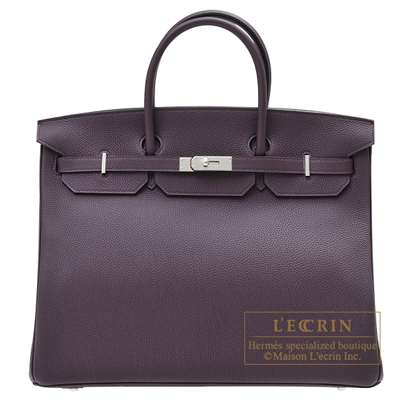 Hermes　Birkin bag 40　Raisin　Togo leather　Silver hardware