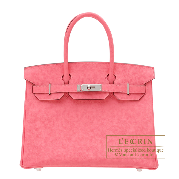 Hermes Birkin bag 30 Rose azalee Epsom leather Silver hardware