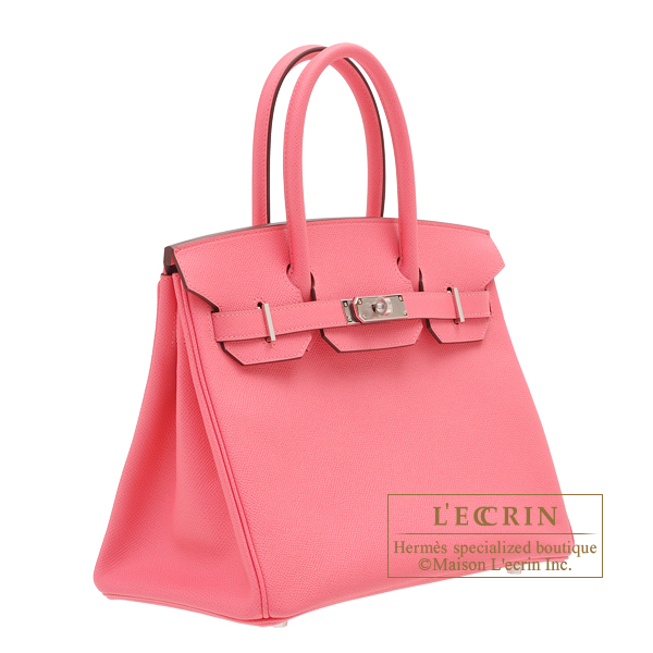 Hermes Birkin bag 30 Rose azalee Epsom leather Silver hardware