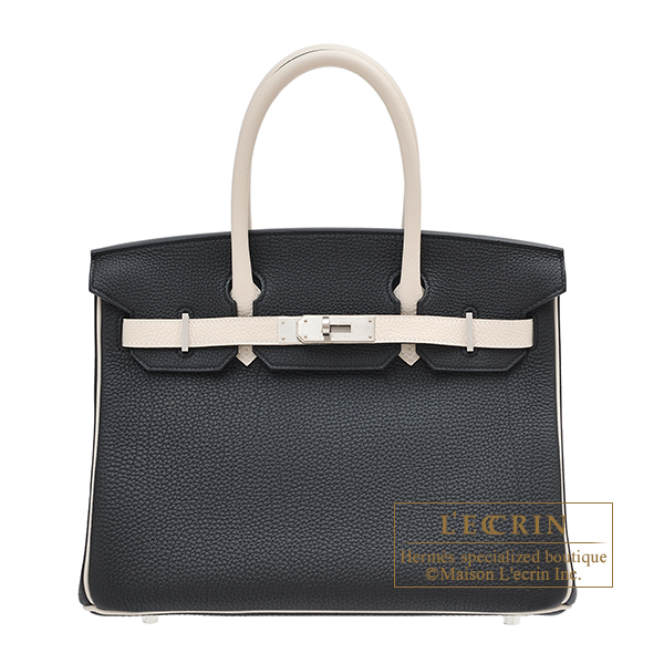 Hermes　Personal Birkin bag 30　Black/Craie　Togo leather　Matt silver hardware