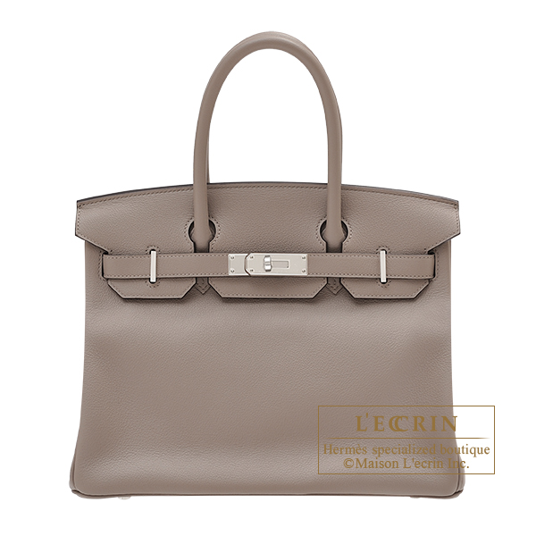 Hermes　Birkin bag 30　Gris asphalt　Novillo leather　Silver hardware