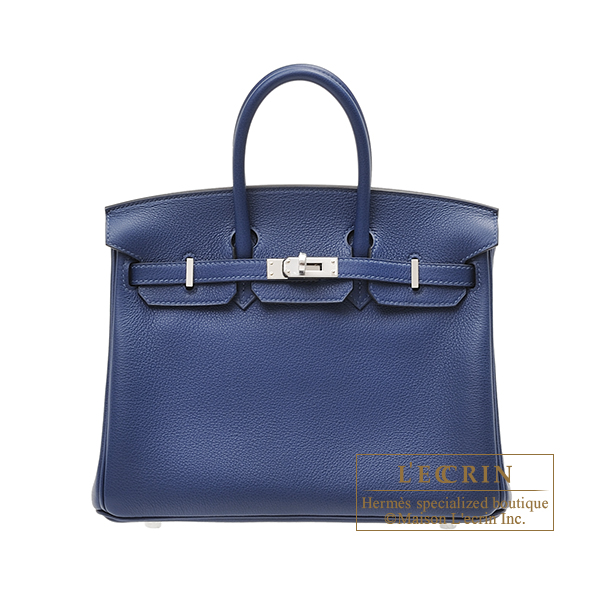 Hermes　Birkin bag 25　Blue saphir　Novillo leather　Silver hardware