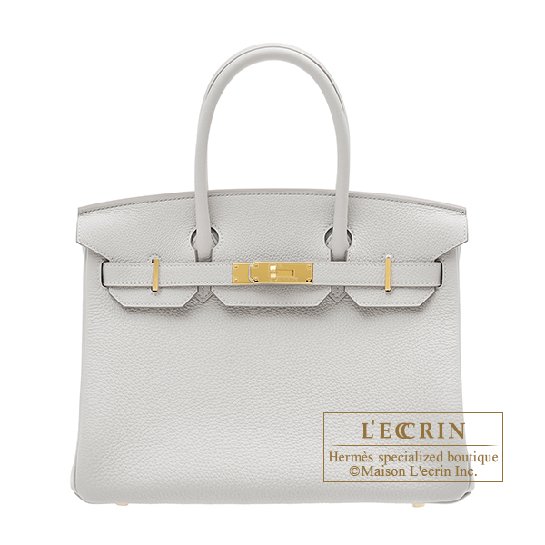 Hermes　Birkin bag 30　Pearl grey　Togo leather　Gold hardware