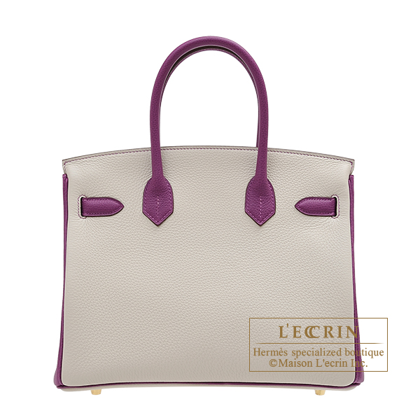 Hermes Birkin Bag 30cm HSS Anemone Gris Asphalte Togo Gold Hardware