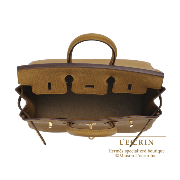 Hermes Birkin bag 25 Bronze dore Togo leather Gold hardware