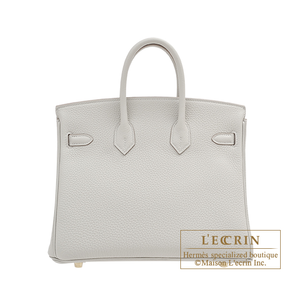 Hermes Birkin bag 25 Pearl grey Togo leather Gold hardware