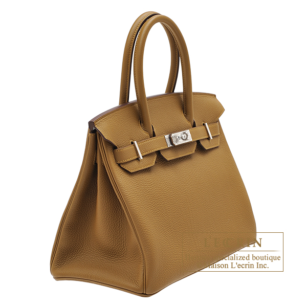 Hermes Birkin Verso bag 30 Bronze dore/ Blue brume Togo leather