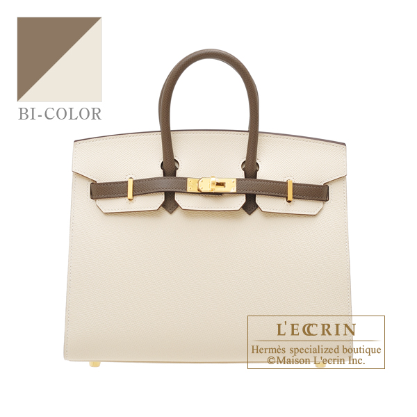 Hermes Birkin Sellier 25 Etoupe Gray Epsom Gold Hardware