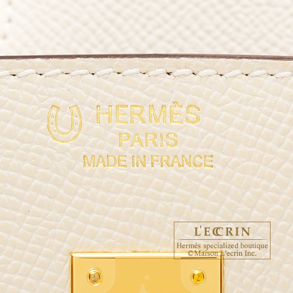 Hermes Personal Birkin Sellier bag 25 Craie/Etoupe grey Epsom leather Gold  hardware