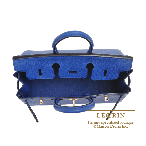 Hermes Birkin bag 25 Blue france Togo leather Gold hardware
