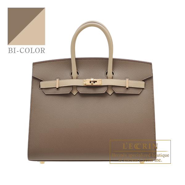 Hermes Birkin Sellier 25 Etoupe Gray Epsom Gold Hardware