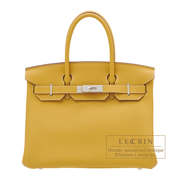 Hermes Curry Clemence Leather Gold Finish Birkin 40 Bag Hermes