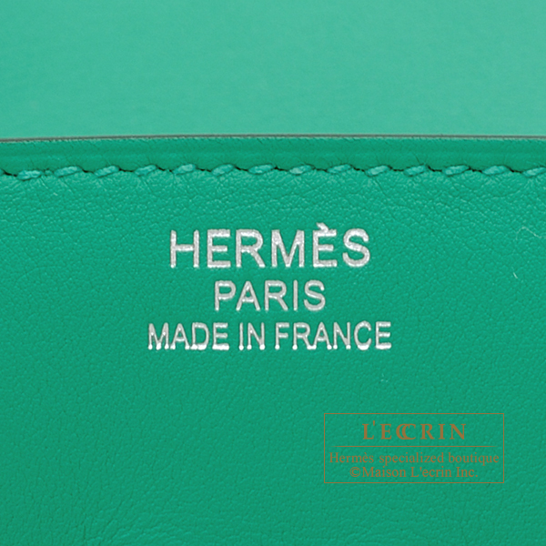 Hermes Menthe Kelly Pochette Swift Gold Hardware