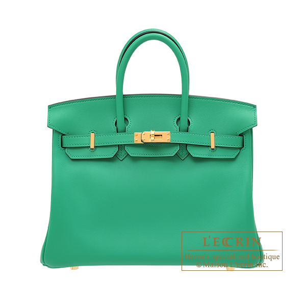 Hermes　Birkin bag 25　Menthe　Swift leather　Gold hardware