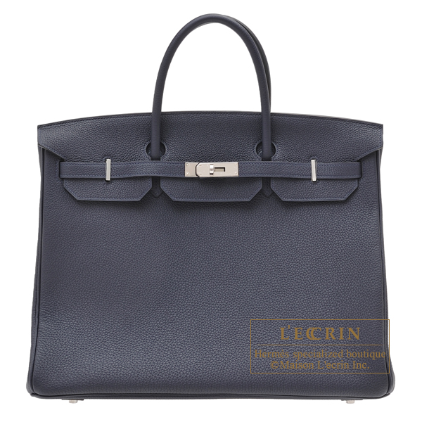 Hermes　Birkin bag 40　Blue nuit　Togo leather　Silver hardware