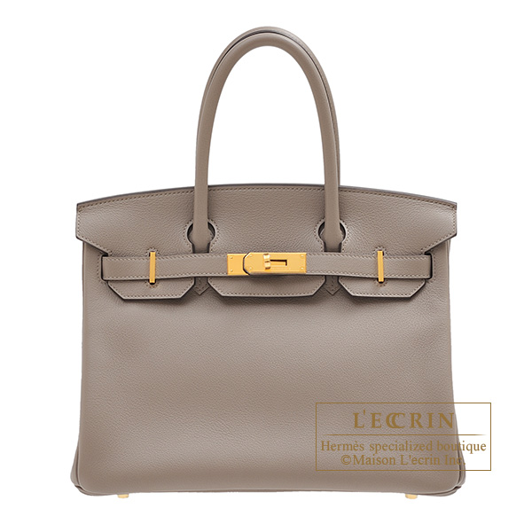 Hermes　Birkin bag 30　Gris asphalt　Novillo leather　Gold hardware