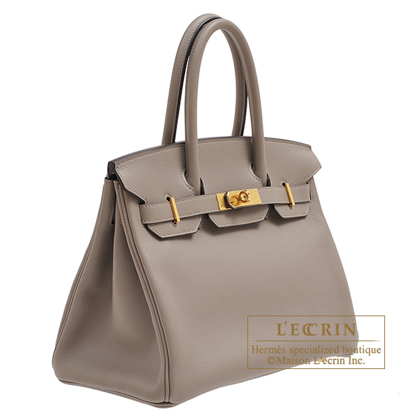 Hermes Birkin bag 30 Gris asphalt Novillo leather Gold hardware