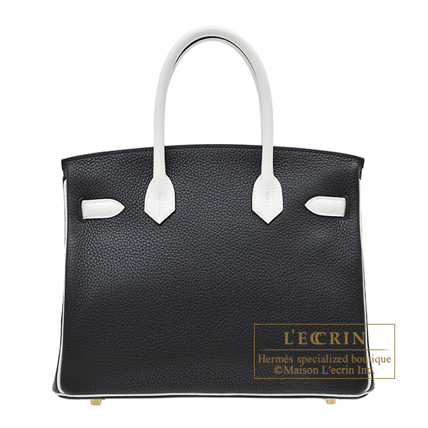 Hermes Birkin 30 Bag White Clemence Leather with Gold Hardware