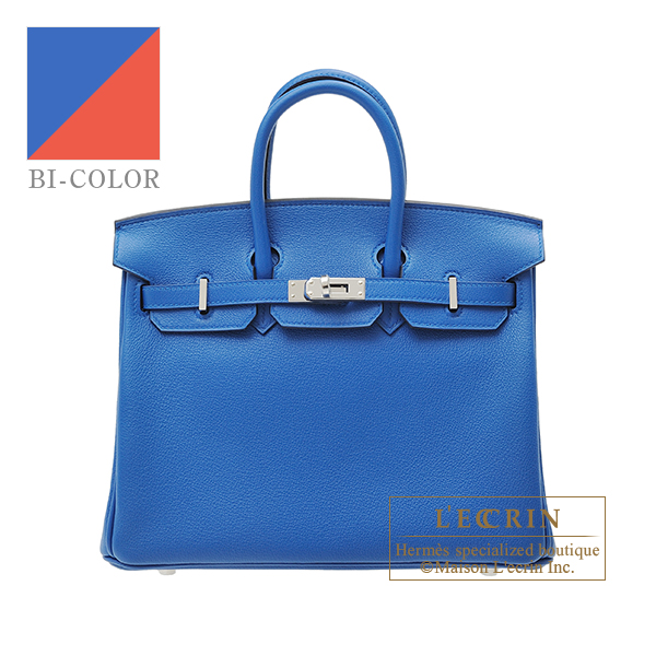 Hermes Birkin Verso bag 25 Blue zellige/ Capucine Novillo leather