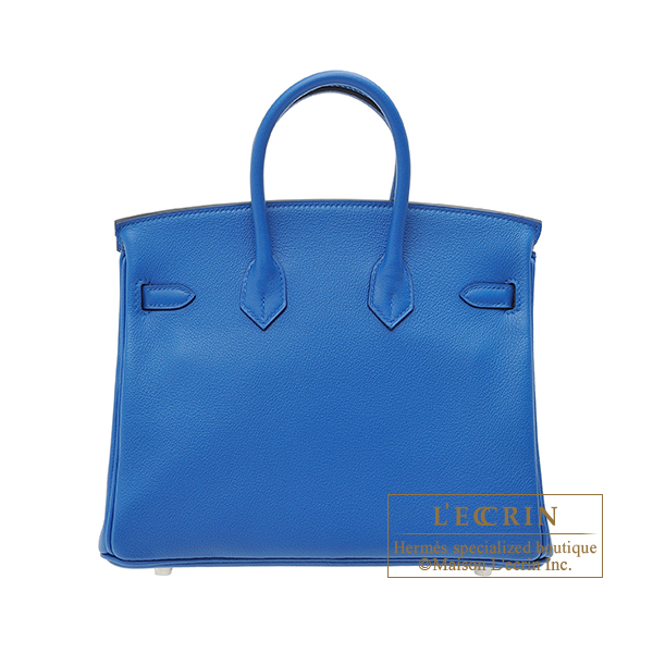 Hermes Birkin 25 Bag Blue Zellige Gold Hardware Novillo Leather
