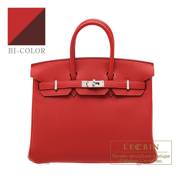 Hermes Birkin Verso bag 25 Rouge casaque/ Rouge H Togo leather Silver  hardware