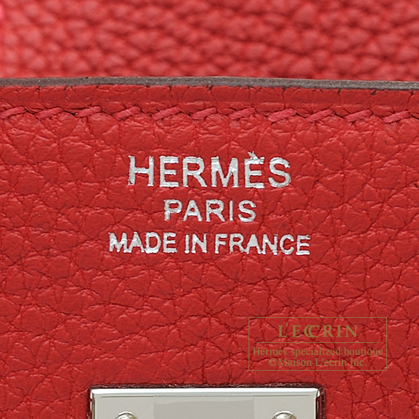 Hermes Birkin bag 25 Rouge casaque Epsom leather Silver hardware