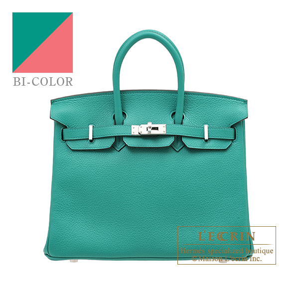 Hermes　Birkin Verso bag 25　Vert verone/　Rose lipstick　Novillo leather　Silver hardware