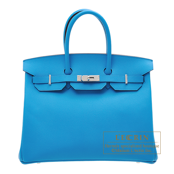 Hermes　Birkin bag 35　Blue frida　Epsom leather　Silver hardware