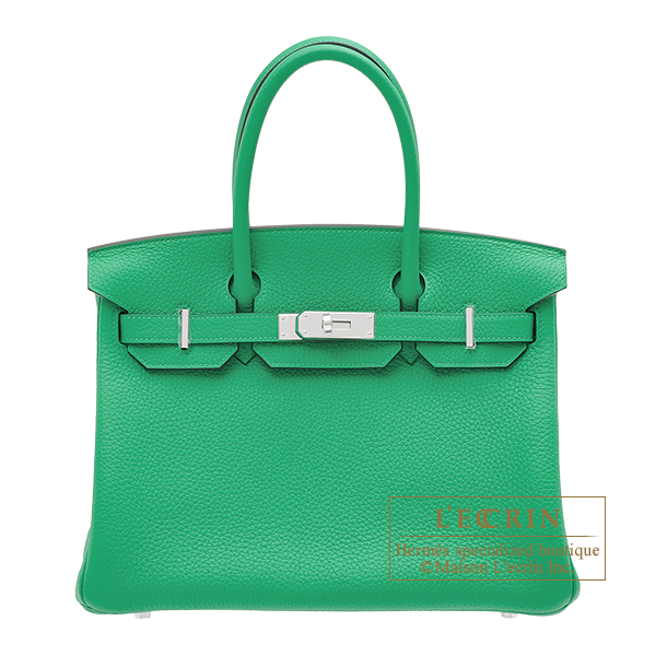 Hermes　Birkin bag 30　Menthe　Clemence leather　Silver hardware