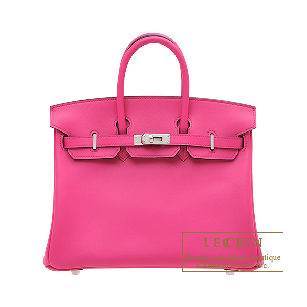 Hermes　Birkin bag 25　Rose shocking　Jonathan leather　Silver hardware