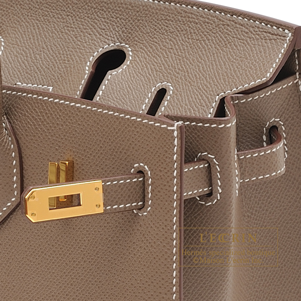 Hermes Birkin Sellier 25 Etoupe Epsom Gold Hardware