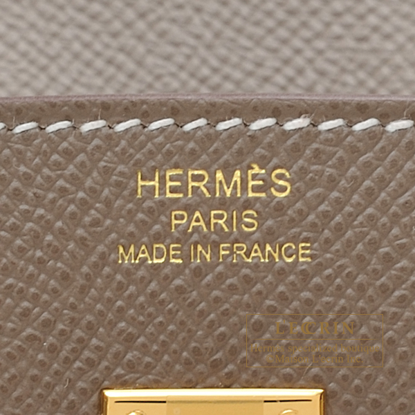 Hermes Birkin Sellier bag 25 Etoupe grey Epsom leather Silver