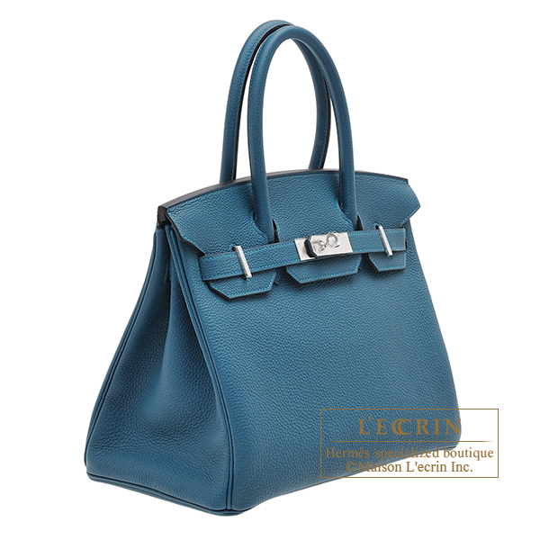 Hermes Birkin Verso bag 30 Vert bosphore/ Blue ocean Togo leather Silver  hardware