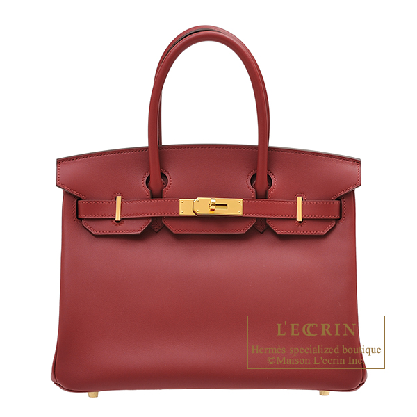 Hermes　Birkin bag 30　Rouge vif　Jonathan leather　Gold hardware