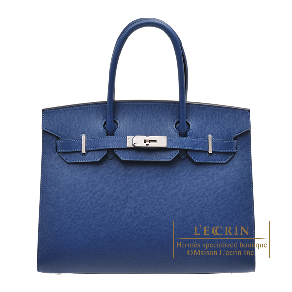 Hermes　Birkin Sellier bag 30　Deep blue　Madame leather　Silver hardware