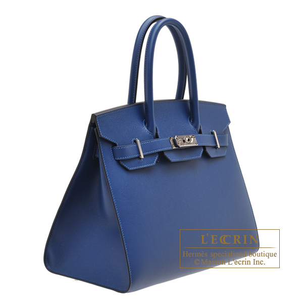 Hermes Birkin Handbag Deep Blue Ostrich with Gold Hardware 30 Blue