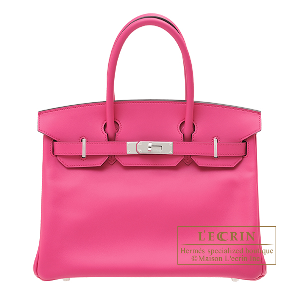 Hermes　Birkin bag 30　Rose shocking　Jonathan leather　Silver hardware