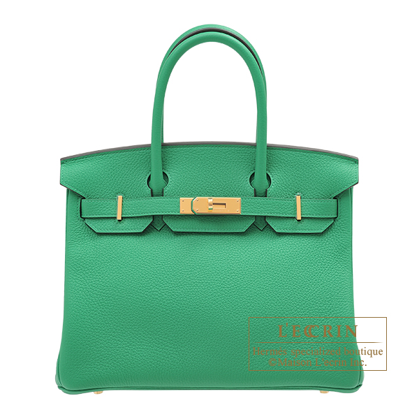 Hermes　Birkin bag 30　Menthe　Clemence leather　Gold hardware