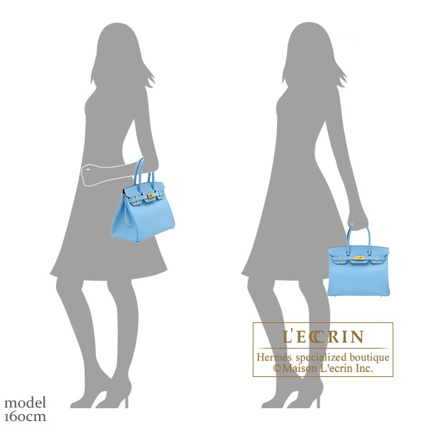 Hermes Birkin 30 Bag Blue Celeste Epsom Leather with Gold Hardware