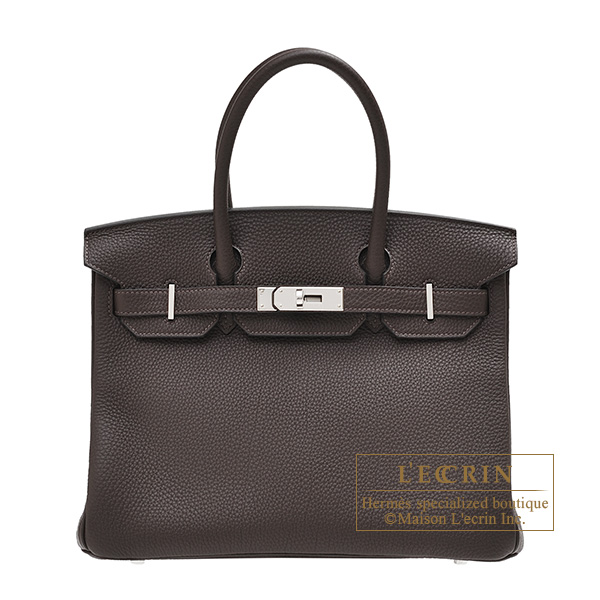 Hermes　Birkin bag 30　Ebene　Togo leather　Silver hardware