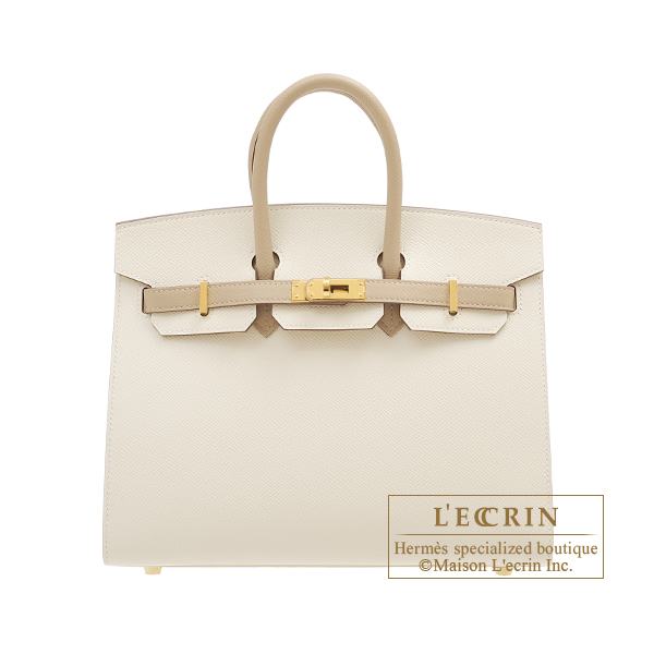 Hermes Personal Kelly bag 25 Sellier Rouge casaque/ Craie Epsom leather  Gold hardware