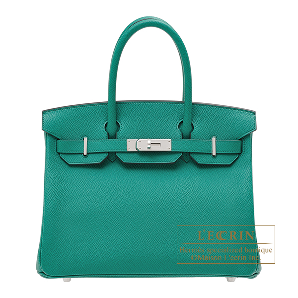 Hermes Birkin bag 30 Vert Jade Epsom leather Silver hardware