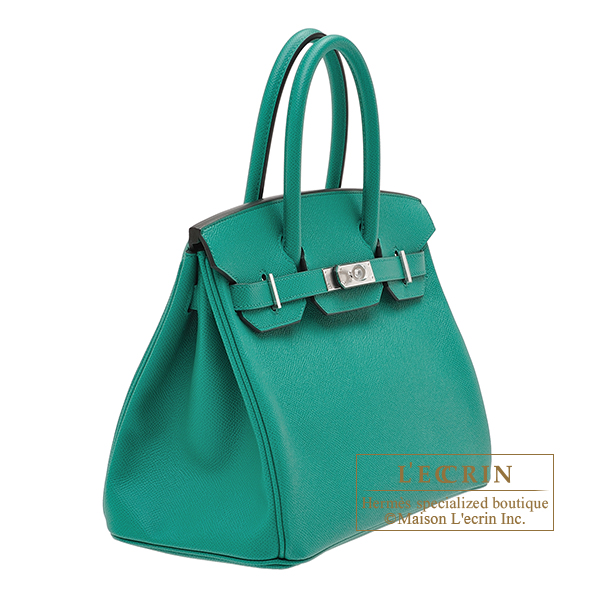 Hermes Birkin bag 30 Vert Jade Epsom leather Silver hardware