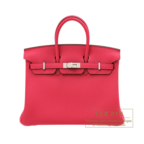 Hermes Birkin 25 Handbag 3Q Rose Sakura Togo SHW
