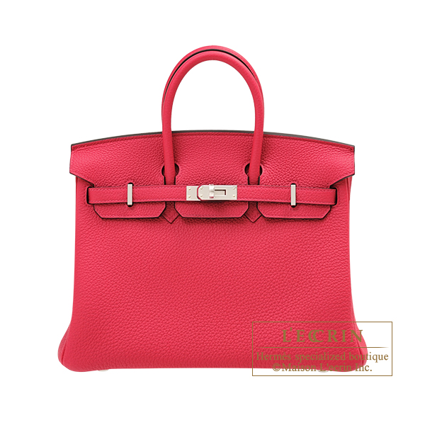 Hermes Birkin bag 25 Rose mexico Togo leather Silver hardware L