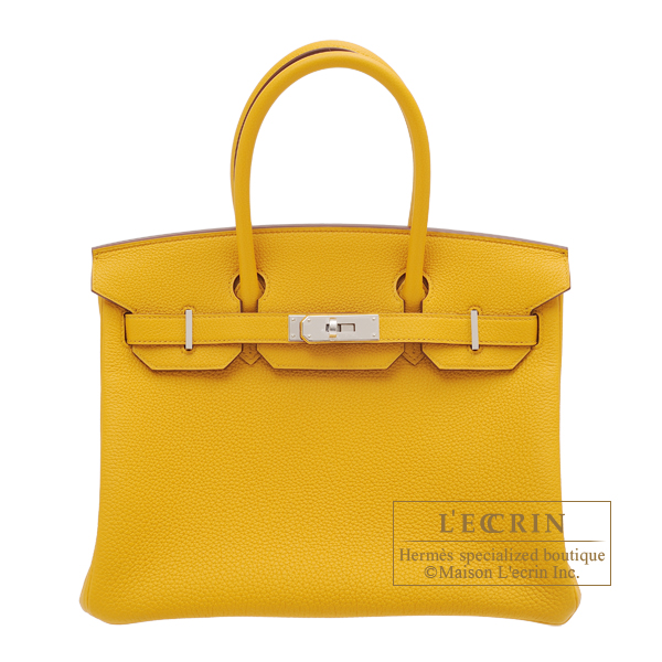 Hermes　Birkin bag 30　Jaune ambre　Togo leather　Silver hardware