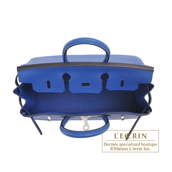 Hermes Birkin bag 25 Blue france Togo leather Silver hardware