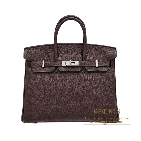 Hermes　Birkin bag 25　Rouge sellier　Togo leather　Silver hardware